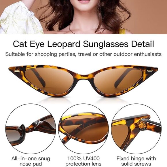 Vintage Cat Eye Leopard Sunglasses main image 2